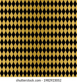 Black and gold geometric seamless pattern. Shiny background for Christmas or New Year designs. Golden abstract vector illustration.