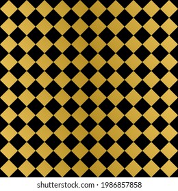 Black and gold geometric seamless pattern. Shiny background for Christmas or New Year designs. Golden abstract vector illustration.