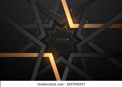 Black and gold geometric shapes background