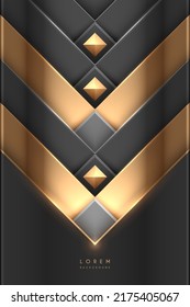 Black and gold geometric shapes background