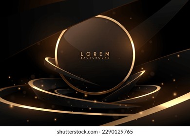 Black and gold geometric shapes background