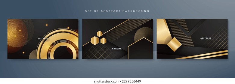 Black and gold geometric shapes luxury abstract background
