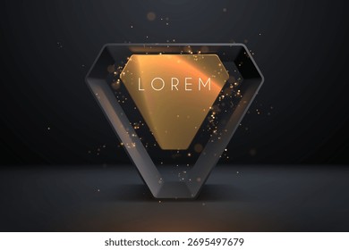 Modelo de formas geométricas em preto e dourado