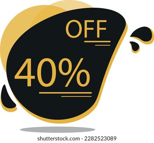 Black and gold gift balloon with small details, promotion 40% forty percent off