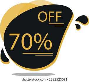 Black and gold gift balloon with small details, promotion 70% seventy percent off 
