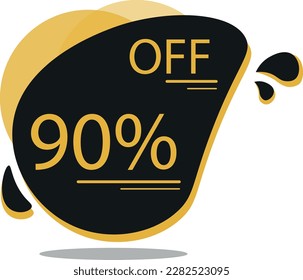 Black and gold gift balloon with small details, promotion 90% ninety percent off liquidation