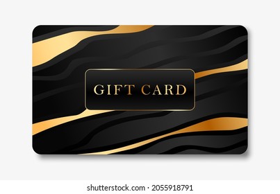 Black Gold Gift Card Template Waves Stock Vector (Royalty Free ...