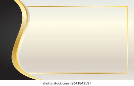 Black gold gradient abstract wave for certificate background