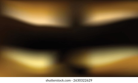 Black and gold gradient background with copy space. Abstract blurred dark and bright vector illustration