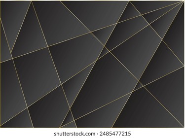 Black gold gradient color polygon background design. Black wallpaper design