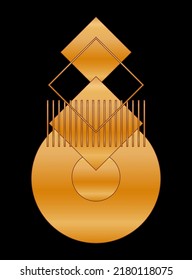 Black Gold Graphic Geometric Shape Icon Minimalist Poster Gold Gradient isolated on Dark Background Design for Card Invitation Page T Shirt Print