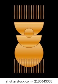 Black Gold Graphic Geometric Shape Icon Minimalist Poster Gold Gradient isolated on Dark Background Design for Card Invitation Page T Shirt Print