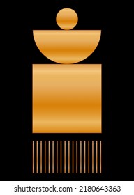 Black Gold Graphic Geometric Shape Icon Minimalist Poster Gold Gradient isolated on Dark Background Design for Card Invitation Page T Shirt Print