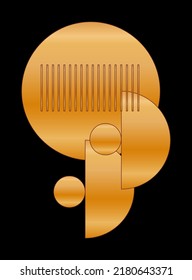 Black Gold Graphic Geometric Shape Icon Minimalist Poster Gold Gradient isolated on Dark Background Design for Card Invitation Page T Shirt Print