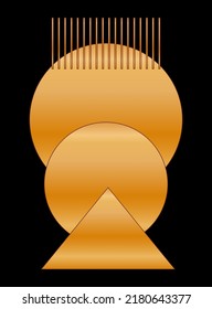 Black Gold Graphic Geometric Shape Icon Minimalist Poster Gold Gradient isolated on Dark Background Design for Card Invitation Page T Shirt Print