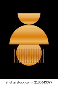 Black Gold Graphic Geometric Shape Icon Minimalist Poster Gold Gradient isolated on Dark Background Design for Card Invitation Page T Shirt Print