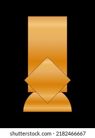Black Gold Graphic Geometric Shape Icon Minimalist Poster Gold Gradient isolated on Dark Background Design for Card Invitation Page T Shirt Print