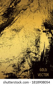 Black and Gold Grunge Background for Flyers, Brochures, Banners, web. Vector grunge modern texture.
