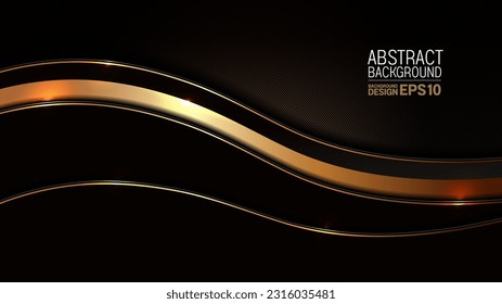 black gold honeycomb pattern shape background, golden light luxury abstract, straight lines overlap layer shadow gradients space composition for banner, flyer cover, website template design