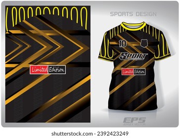 black gold iron ingot pattern design, illustration, textile background for sports t-shirt, football jersey shirt mockup for football club. consistent front view