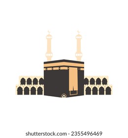 Ilustración de vectores de kaba islámico en negro y oro