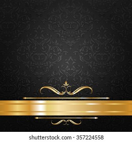 black and gold label background vector