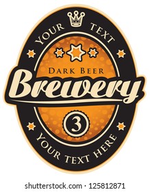 black and gold label with the inscription brewery