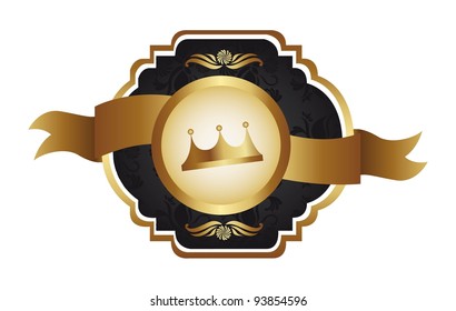 black and gold labels isolated over white background. vector