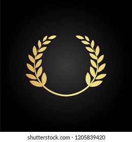Black gold leaf icon background