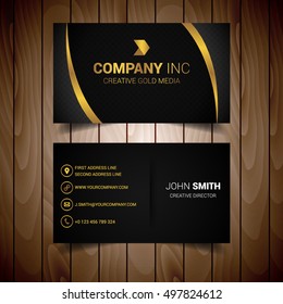 Black And Gold Lined Elegant Business Card