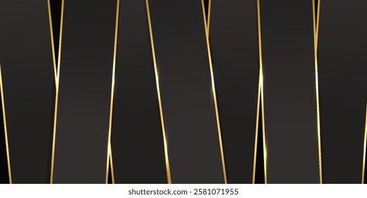 Black and gold lines background