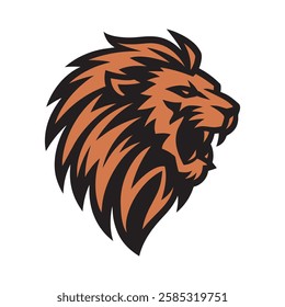 Black and Gold Lion Roar Logo – Strong and Fearless Mascot Symbol