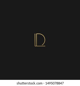 Black and gold logo with unique and minimal features enhanching DL LF LLD monogram vector template