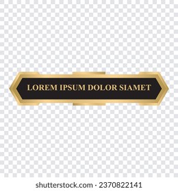 Black gold lower third template vector editable, frame text luxury black gold modern editable text