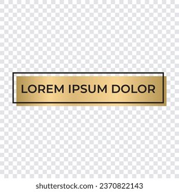 Black gold lower third template vector editable, frame text luxury black gold modern editable text