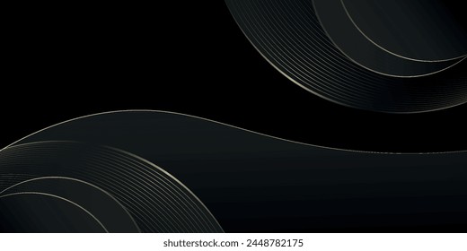 black and gold luxury background with dynamic wave composition. ips10 vector