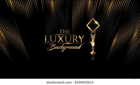Black and Gold Luxury Background. Modern Classic Premium Design Template. Beautiful Marriage Invitation. Celebration Artwork for Business and Event occasion. Elegant Looking Creative Design Template.