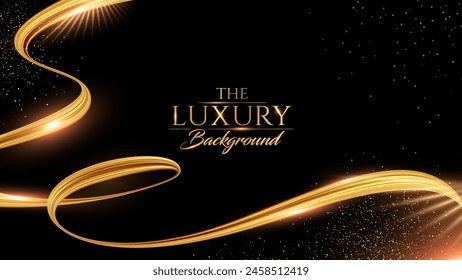 Black and Gold Luxury Background. Modern Classic Premium Design Template. Beautiful Marriage Invitation. Celebration Artwork for Business and Event occasion. Elegant Looking Creative Design Template.