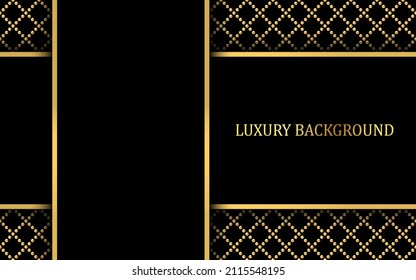 Black and gold luxury background. Vector illustration.