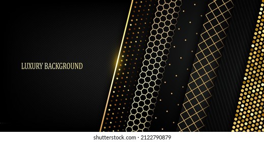 Black and gold luxury background. Vector illustration.