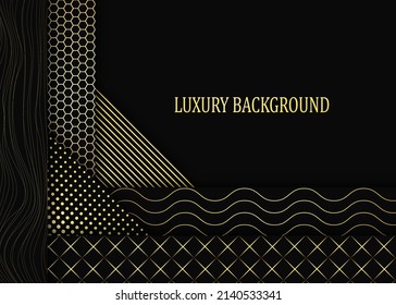 Black and gold luxury background. Vector illustration.
