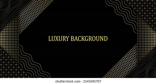 Black and gold luxury background. Vector illustration.