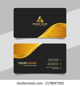 black and gold luxury business card design template