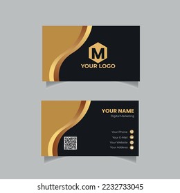 black and gold luxury business card design template for corporate business