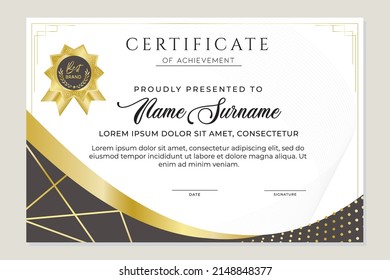 black and gold luxury certificate template