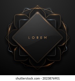 Black and gold luxury frame template