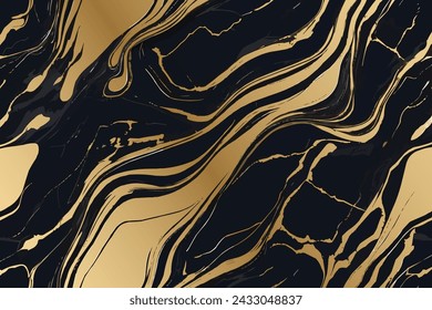 Black gold luxury marble pattern background wallpaper vector design. Abstract gold stone interior luxury marble background