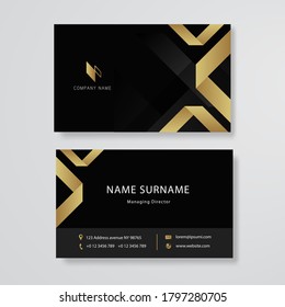 Black and gold luxury name card business card design template