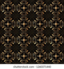 Black and gold luxury pattern. Vector illustration