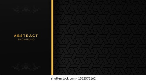 Black and gold luxury template background with ornament, can be used for premium wedding invitation, banner, golden flyer.